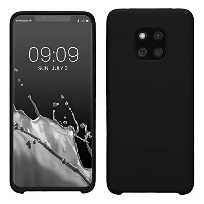 Abbildung von kwmobile Hülle kompatibel mit Huawei Mate 20 Pro Silikon Handy Case Handyhülle weiche Oberfläche kabelloses Laden Schwarz