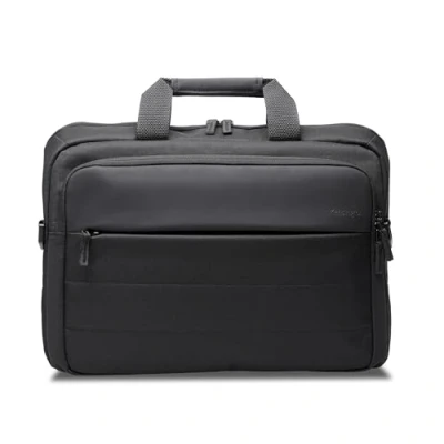 Abbildung von Kensington EQ 16&quot; Laptoptasche, mit gepolsterten Riemen und Fächern, Klappdesign, gefertigt aus 23 Kunststoffflaschen für Laptops bis 16 Zoll (auch 15,6 Notebooks) (K60390WW)