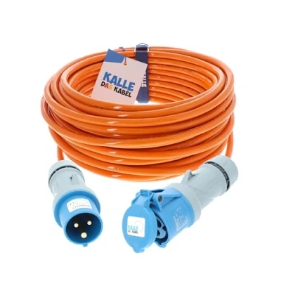 Abbildung von Kalle DAS KABEL Verlängerungskabel CEE 230V 16A 2,5 Signal Orange IP44 15m Verlängerungskabel, 230V, 16A, (1500 cm)