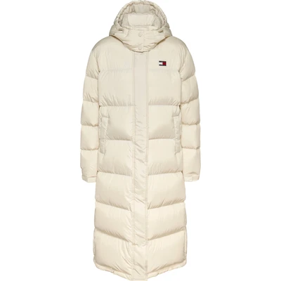 Abbildung von Tommy Jeans Alaska LONG Puffer Daunenmantel offwhite, Damen, Größe: XL, Off white