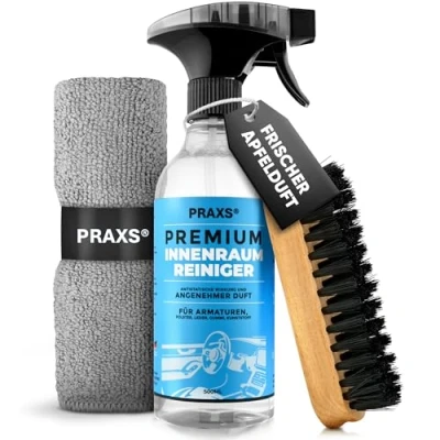 Abbildung von PRAXS® Innenraumreiniger Auto (500ml) Cockpit Reiniger pH neutral porentiefe Reinheit für Kunststoff, Polster, Leder Innenraum Reiniger, Cockpitpflege,