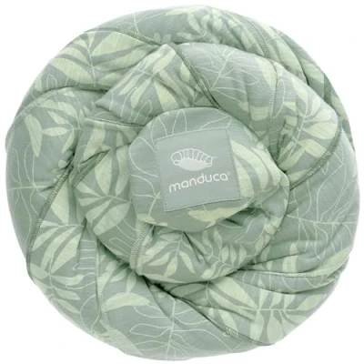 Abbildung von manduca Sling Babytragetuch &gt; &lt; Elastisches Tragetuch für Neugeborene ab Geburt &amp; Babys bis 15 kg aus weichem Jersey Strickstoff (ohne Elastan) Bio Baumwolle (5.10x0.60 m) (BotanicGreen)