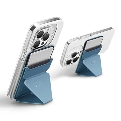 Abbildung von MOFT Magnetischer Handy Wallet Ständer, Veganem Leder Kartenhalter Stand Kompatibel mit Magsafe iPhone 16 15 14 13 12 Serie, 3 Betrachtungswinkel