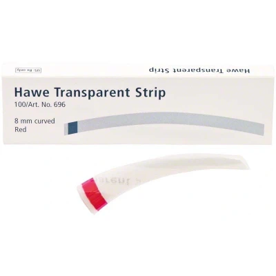 Abbildung von Hawe Transparent Strips 8mm breit , 7,3cm lang, rot 100