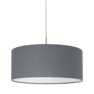 Abbildung von Eglo 31577 Hängeleuchte aus Textil PASTERI in nickel matt und grau, Fassung E27 max.1X60W Ø53 cm dimmbar