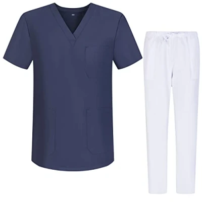Abbildung von MISEMIYA Unisex Schrubb Set Medizinische Uniform mit Oberteil und Hose Ref.G713 6802 Medium, Grau 68