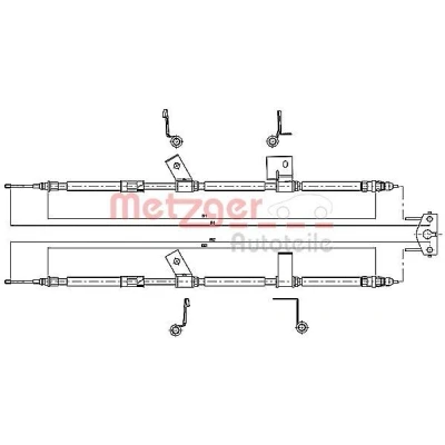 Abbildung von METZGER 11.5779 Handbremsseil hinten 1330/1122+1330/1122 Trommelbremse COFLE OPEL: Adam