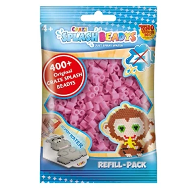 Abbildung von CRAZE SPLASH BEADYS Nachfüllpack Ersatzperlen rosa rose Steckperlen Nachfüllset Bügelperlen ohne Bügeln 11782