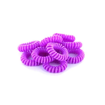 Abbildung von 10 Telefonkabel Haargummis, elastisch, Kinderhaargummi, Haarschmuck, Spiralgummi,viele Farben (Violett)