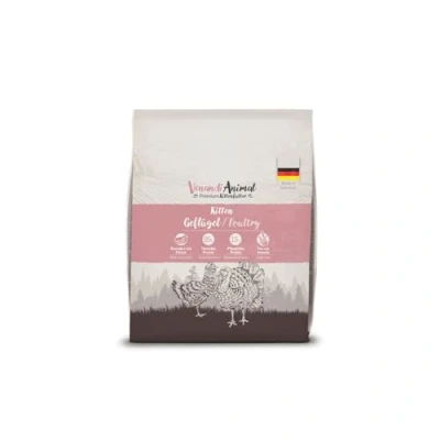 Abbildung von Venandi Animal Premium Katzenfutter Kitten Geflügel, mit viel frischem Fleisch, Trockenfutter, getreidefrei 1er Pack (1 x 300g)