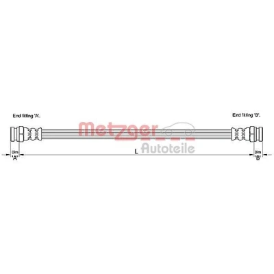 Abbildung von METZGER 4110229 Bremsschläuche 258 HYUNDAI: Getz
