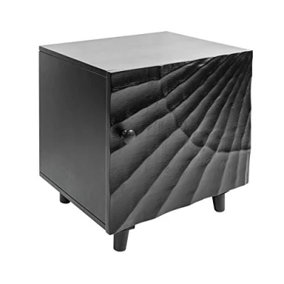 Abbildung von riess ambiente Nachttisch SCORPION 50cm schwarz, Schlafzimmer · Massivholz 3D Schnitzereien Mangoholz