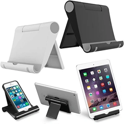 Abbildung von VOVIGGOL 2st Handy Halter Ständer, Faltbarer Halterung Schreibtisch Handyhalter Handyständer für Tisch, Smartphone Stander Kompatibel mit iPhone iPad Samsung (Schwarz)