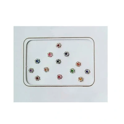 Abbildung von SANGAM Hochzeit Multicolour Bindi Indian Kumkum Make up Tilak Long Crystal Dots Kosmetikartikel Stilvolle Accessoires Tikka 6 Packungen Stirnaufkleber