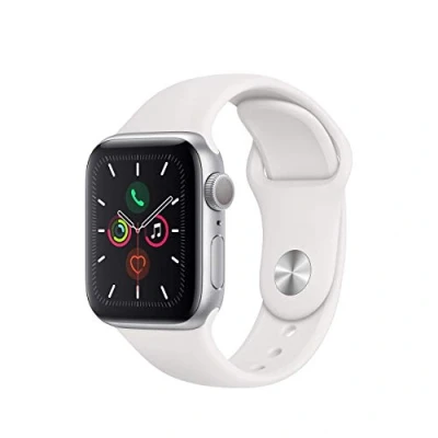 Abbildung von Apple Watch Series 5 (GPS, 40MM) Aluminiumgehäuse Silber mit Weiß Sportarmband (Generalüberholt)
