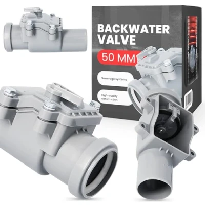Abbildung von Rückstauklappe dn 50 PVC Abwasser Rückstauventil Rückstauverschluss Rückschlagklappe mit Verriegelbarer Rattenschutz für Abwasserrohr Abfluss