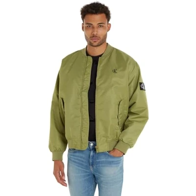 Abbildung von Calvin Klein Jeans Herren Bomber JACKET J30J325110 Gewebte Jacken, Grün (Dark Juniper), M