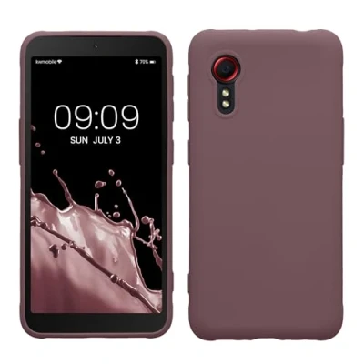 Abbildung von kwmobile Hülle kompatibel mit Samsung Galaxy Xcover 5 weiches TPU Silikon Case Cover geeignet für kabelloses Laden Grape