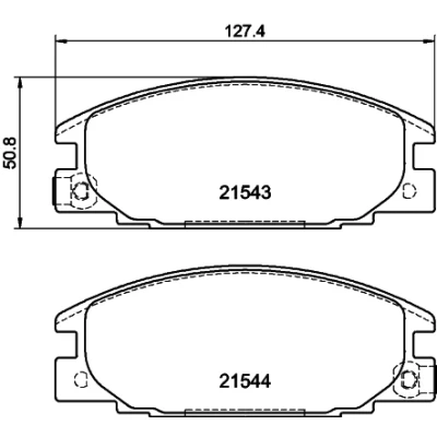 Abbildung von HELLA 8DB 355 016 341 Bremsbelagsatz mit akustischer Verschleißwarnung OPEL: Frontera A SUV, Sport SUV Cabrio, Campo, ISUZU: D Max 1 Pickup