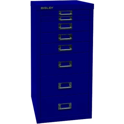 Abbildung von BISLEY MultiDrawer, 29er Serie, DIN A4, 8 Schubladen, Metall, 639 Oxfordblau, 38 x 27.9 59 cm