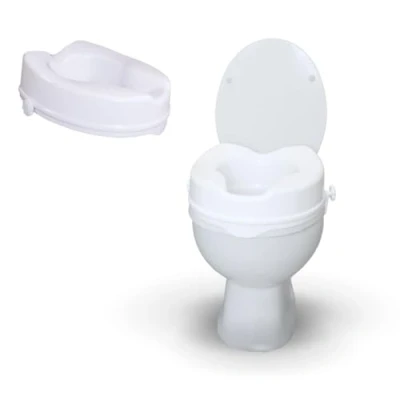 Abbildung von Mobiclinic®, Toilettensitzerhöhung, 10 cm hoch, Titan, Europäische Marke, WC Sitzerhöhung, Toilettenaufsatz für Senioren, extra stabile, Farbe weiß