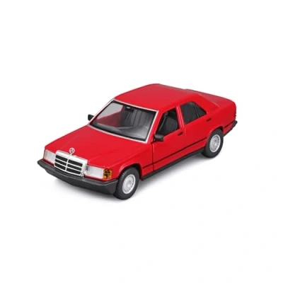 Abbildung von Bburago Sammlerauto Mercedes 190E &#039;87, rot, Maßstab 1:24