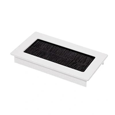 Abbildung von SO TECH® Kabelkanal Kabeldurchlass Kabeldurchführung TONDO mit Bürstendichtung (1 St), weiß, Außenmaß: 100x70mm, Einbaumaß: 90x62mm