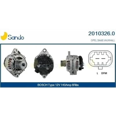 Abbildung von SANDO 2010326.0 Lichtmaschine 12V 140A OPEL: Zafira B, Astra H Caravan, Vectra C SAAB: 9 3 Kombi, Limousine, Cabrio