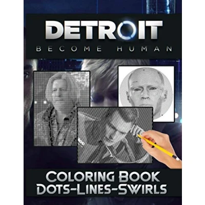 Abbildung von Detroit Become Human Dots Lines Swirls Coloring Book: Diagonal Activity Books For Adult