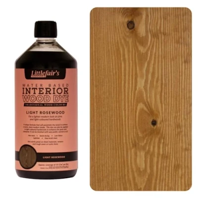 Abbildung von Littlefair&#039;s Holzlasur 1ltr Innen Holz Lasur Für Natürliche Holzmaserung Wasserbasierte Wood Stain Schnell Trocknend &amp; Umweltfreundlich Farbe: Helles Palisander