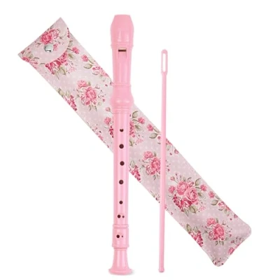 Abbildung von Czzmy Blockflöte für Kinder Anfänger Sopran Deutsche Griffweise, 8 Loch Flöte Erwachsene, Recorder mit Etui,Reinigungsstift und Bedienungsanleitung(2 Rosa Rose)