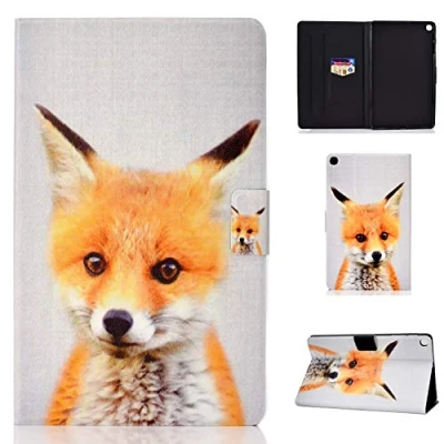 Abbildung von Succtop Galaxy Tab A 2019 10.1 Hülle PU Leder Flip Tasche Stand Brieftasche Tablet Schutzhülle mit Kartenschlitz für Samsung 10,1 Zoll SM T510 / T515 Fuchs