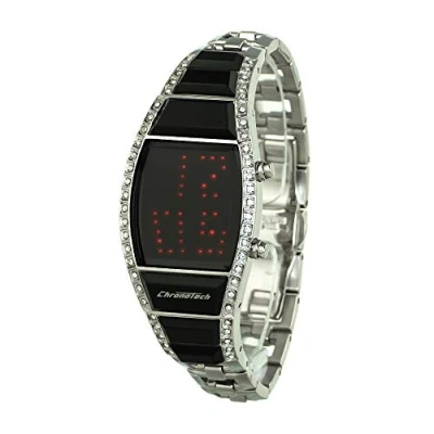 Abbildung von Chronotech Damen Digital Uhr mit Edelstahl Armband CT7122LS 03M