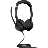 Abbildung von Jabra Evolve2 50 Kabelgebundenes Stereo Headset mit Air Comfort Mikrofone aktiver Geräuschunterdrückung (ANC) für MS Teams zertifiziert, anderen Plattformen kompatibel Schwarz