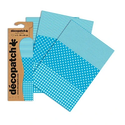 Abbildung von Decopatch Papier No. 549 (blau Punktkaro weiß, 395 x 298 mm) 3er Pack