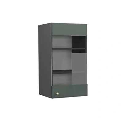 Abbildung von Vicco Küchenschrank Glas Fame Line, Grün Gold Landhaus/Anthrazit, 40 cm