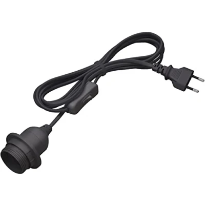 Abbildung von Meister Lampenfassung E27 3,5 Meter schwarz mit Ein /Ausschalter Ideal für DIY Projekte Geeignet Steh &amp; Hängelampen / Lampenaufhängung Schalter Kabel Leuchte 7443840