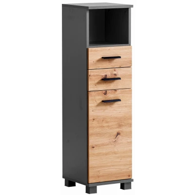 Abbildung von welltime Midischrank Palermo, Breite 30 cm Wechselbarer Türanschlag, Metallbeschläge, Teilauszüge