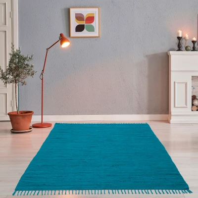 Abbildung von THEKO Teppich &quot;Happy Cotton&quot;, rechteckig, Handweb Teppich, Flachgewebe, reine Baumwolle, handgewebt, mit Fransen