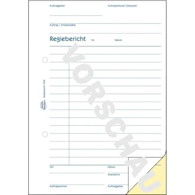 Abbildung von AVERY Zweckform 10 x Formularbuch Regiebericht A5 hoch
