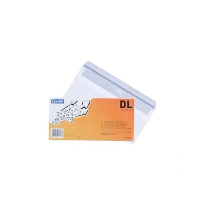 Abbildung von Bantex Selbstklebende Briefumschläge/Umschläge DL (22 x 11 cm), Weiß, 50 Stück in Folienpackung