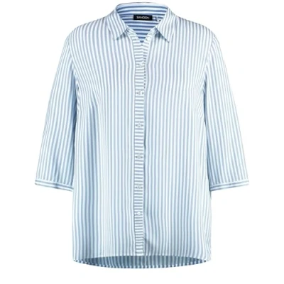 Abbildung von Samoon Hemdbluse, Damen, Größe: 46, Cerulean gemustert