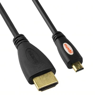 Abbildung von mumbi Micro HDMI Kabel 1080p vergoldete Kontakte Mikro Type D High Speed 1.4 / Verbindungskabel 3 Meter