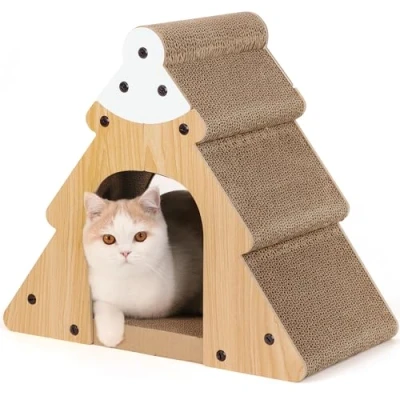 Abbildung von FUKUMARU Kratzbrett für Katzen, Karton Katzenkratzhaus, Breites Katzenkratzbrett, Vertikales Kratzpad aus Pappe Schutz Möbel