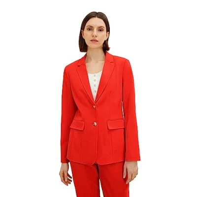 Abbildung von TOM Tailor Farbiger Blazer, Damen, Größe: 34, Fever red