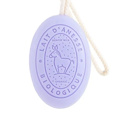 Abbildung von Label Provence Savon de Marseille Französische Seife am Seil aus frischer Bio Eselsmilch Lavendelduft 175 g