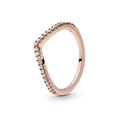 Abbildung von Pandora Sparkling Wishbone Ring, Damen, Größe: 54, Rose gold plated