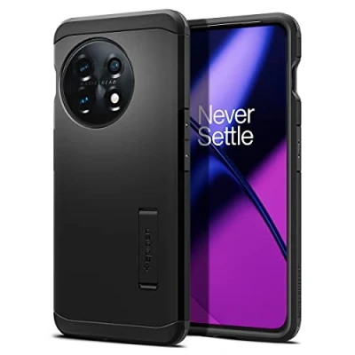 Abbildung von OnePlus 11 Hülle Kunststoff Spigen Hard Case/Backcover Handyhülle Schwarz Shockproof/Stoßfest