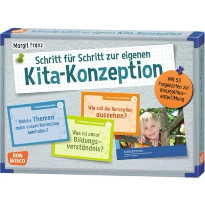 Abbildung von Schritt für zur eigenen Kita Konzeption: Mit 55 Fragekarten Konzeptionsentwicklung (Mein Beruf meine Kita. Don Bosco Bildkarten Ausbildung, Teamentwicklung &amp; Qualitätsmanagement)