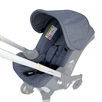 Abbildung von Wickelsitz Set, Baldachin Sonnenschutz, kompatibel mit Doona Kinderwagen (grau)